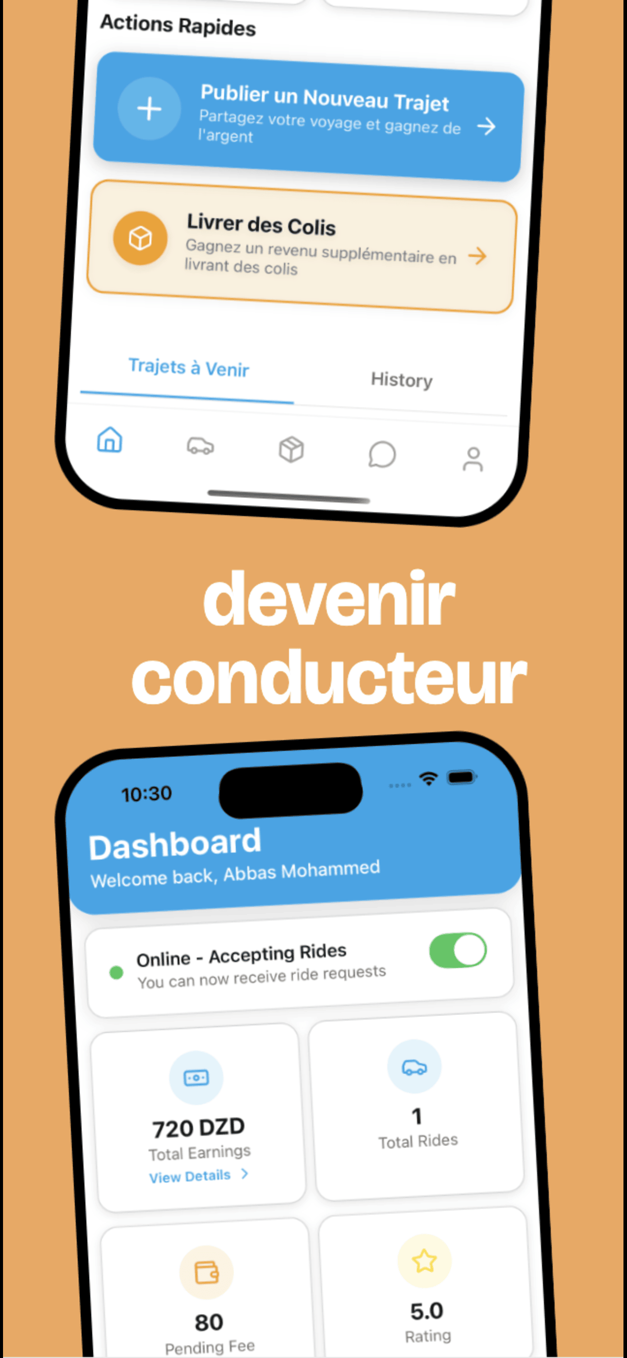 Tableau de bord conducteur